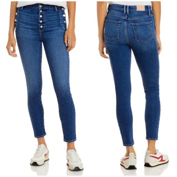 NWT Paige Emmie Ankle Skinny Jeans Button Fly Button Pockets High Rise 29 - Picture 1 of 11